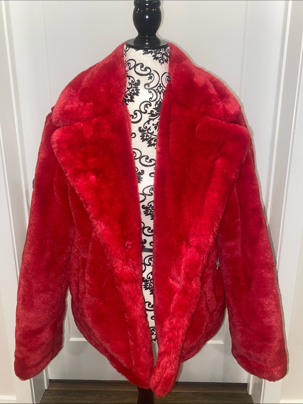 Liz Claiborne Red Faux Fur Jacket - Women’s Plush Coat